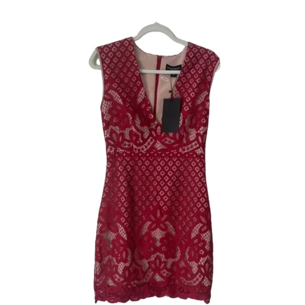 REVOLVE STYLESTALKER red feminine lace mini dress dark academia cute goth S